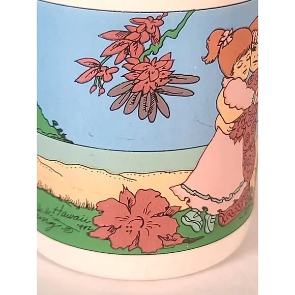 Diana Hansen-Young Hawaii Mug 1992 The Hug Vintage Childhood friendship Mug Art - Picture 4 of 9